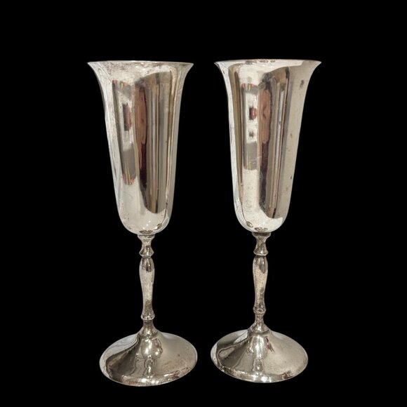 Vintage set of Silver Champagne Flutes - Picture 11 of 11